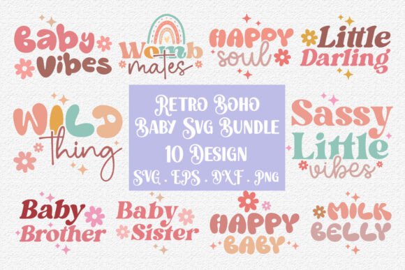 Baby Retro Graphics for Crafts