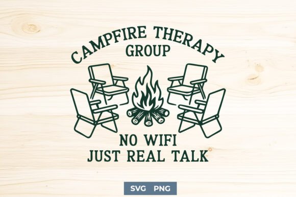 Campfire Therapy Group SVG PNG No WiFi Graphics for Crafts