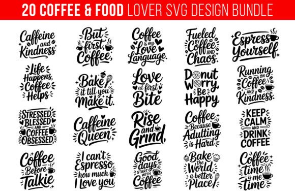 Coffee Food Lover SVG Design Bundle: Graphics for Crafts