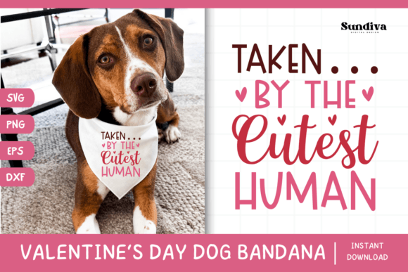 Cute Valentine’s Day Dog Bandana Quote 4 Graphics