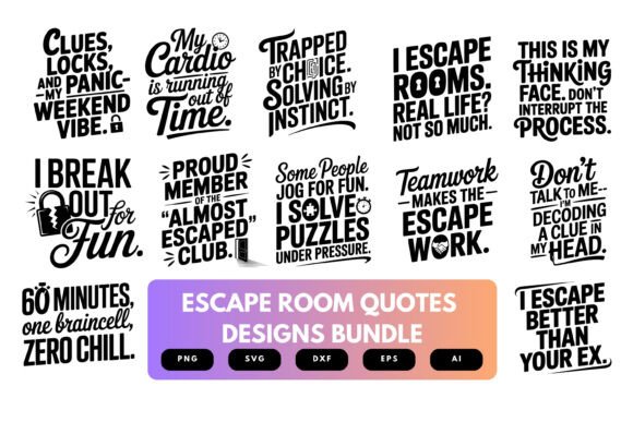 Escape Room SVG Bundle Graphics for Crafts