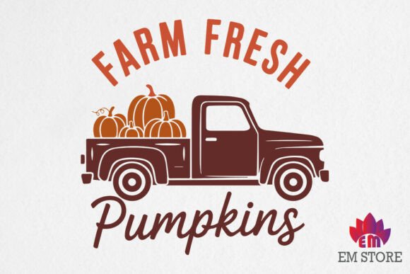 Farm Fresh Pumpkins SVG Fall Autumn Graphics for Crafts