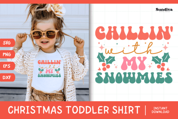 Fun Christmas Toddler Shirt Graphic for Crafts and Digital Selling