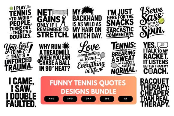 Fun Tennis Graphics for Creative Crafts