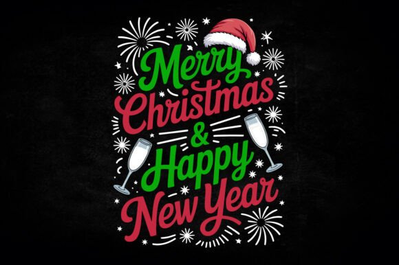 Merry Christmas Happy New Year SVG Craft Graphics
