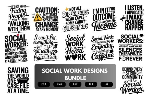 Social Work SVG Bundle Graphics for Crafts