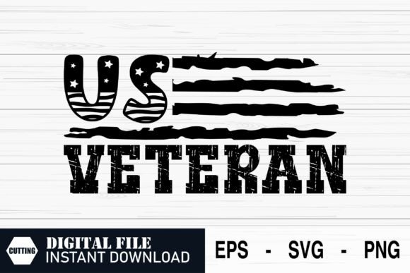 Vintage USA Veteran Patriotic Quote Graphics